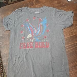 Country Deep Free Bird Distressed T Shirt Vintage Mens Large Fits Small Medium